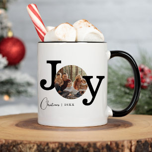 Modern Vintage Typewriter Family Christmas Photo Coffee Mug