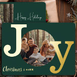 Modern Vintage Typewriter Family Christmas Photo Foil Holiday Card<br><div class="desc">Celebrate the holiday season with elegance and style using our Modern Vintage Typewriter Family Christmas Photo Foil Holiday Card. This beautifully designed card features a classic combination of emerald green and gold, creating a timeless and sophisticated backdrop for your family's cherished photo. The minimalist and clean design of this card...</div>