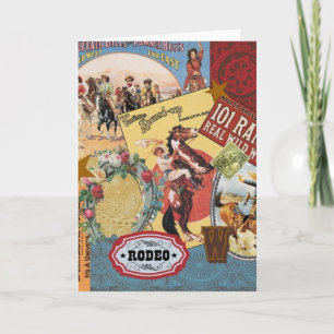 modern vintage western cowgirl card