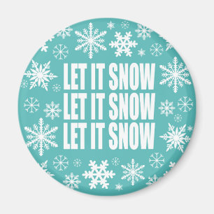modern vintage whimsical snowflakes magnet