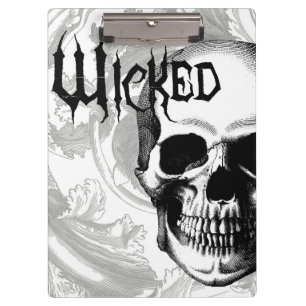 modern vintage wicked skull head clipboard