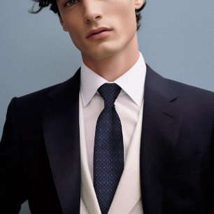 Modern Vintage William Morris Blue Diamond Tie