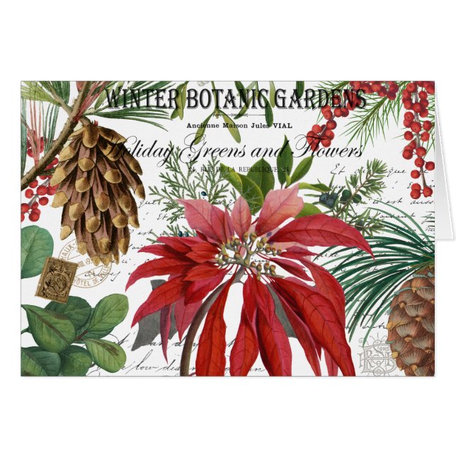 Modern vintage winter garden floral (Front Horizontal)