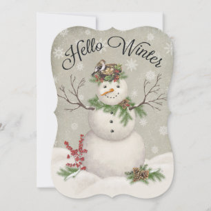 modern vintage winter garden snowman