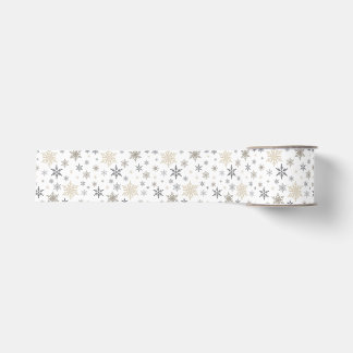 Modern Vintage winter snowflakes Grosgrain Ribbon