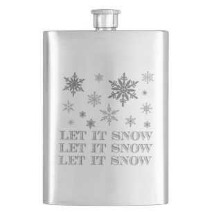 modern vintage winter snowflakes hip flask