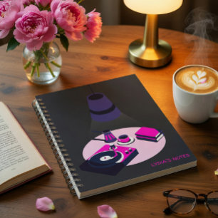 Modern Vinyl Coffee Personalized Notebook