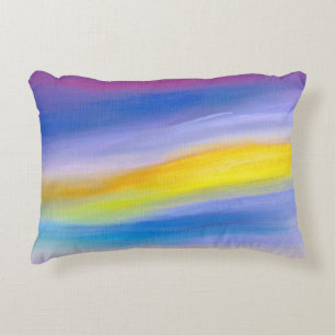 Modern Violet and Golden Ray Abstract Decorative Cushion