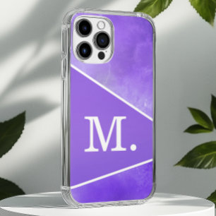 Modern Violet Blue Monogram iPhone 16 Pro Max Case