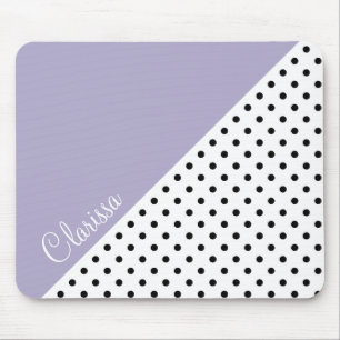 Modern violet geometric retro polka dots pattern mouse mat