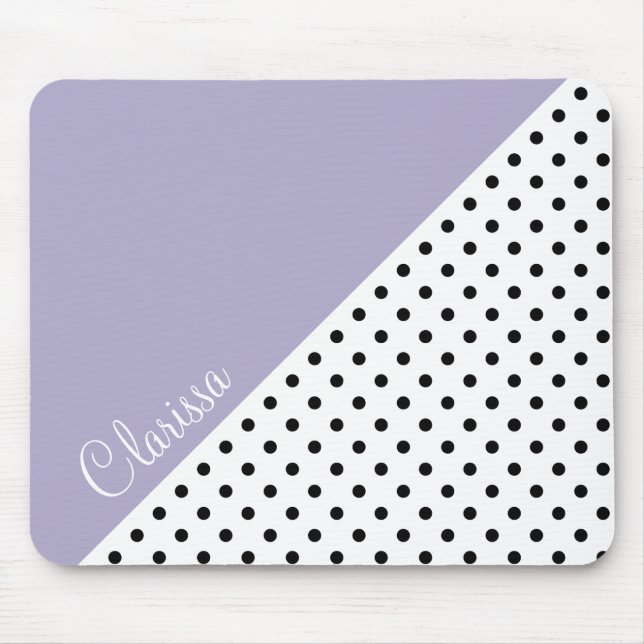 Modern violet geometric retro polka dots pattern mouse mat (Front)