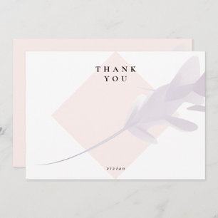 Modern Violet Lavender & Peach Colour Blank Thank You Card