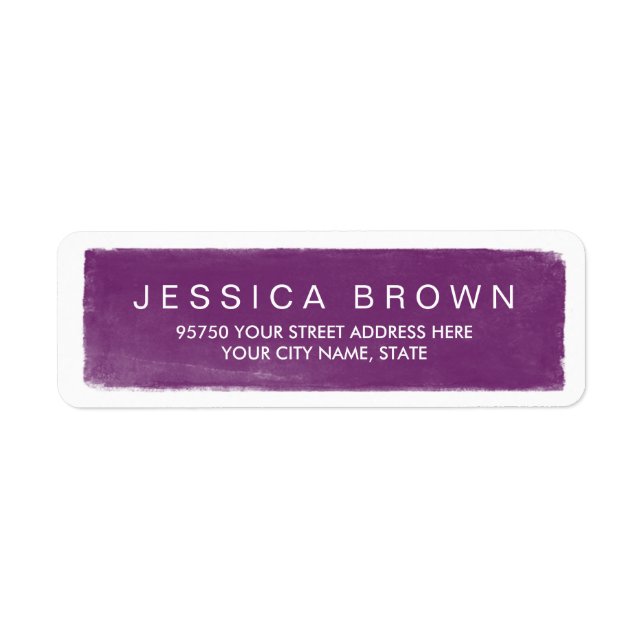 Modern Violet Purple Chalkboard Address Label (Front)