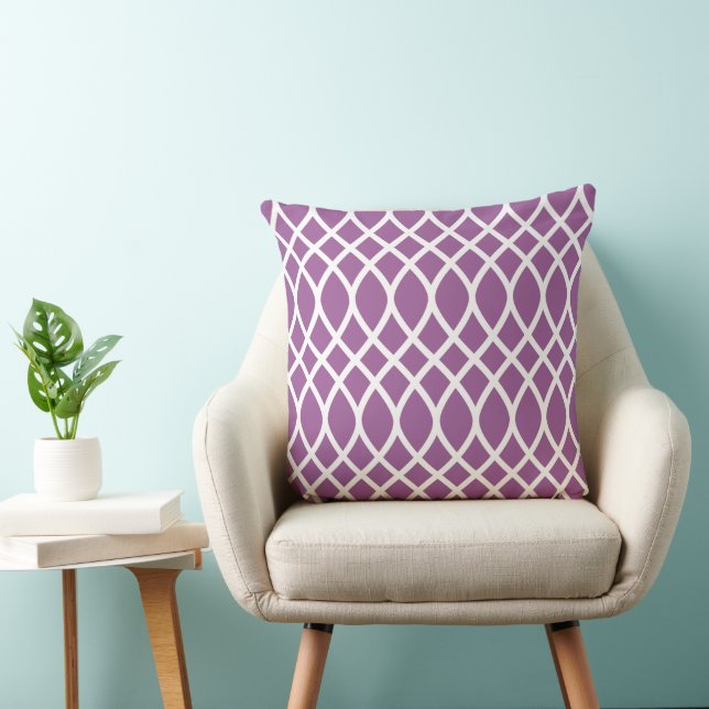 Modern Violet Trellis Framework Pattern Cushion (Chair)