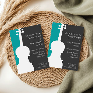Modern Violin / Viola Recital Invitation - Blue