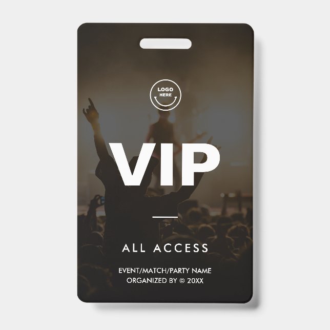 Modern VIP All Access Event Concert Match Party ID Badge (Front)