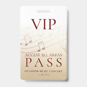 Modern VIP All Access Pass Outdoor Event ID Badge