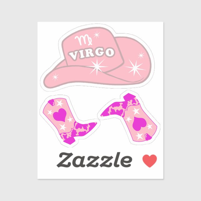 Modern Virgo Zodiac Pink Cowgirl Pack     (Sheet)