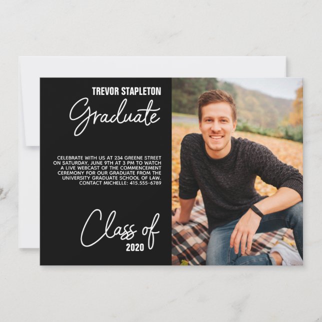 Modern Virtual Graduation Party Invitation (Front)