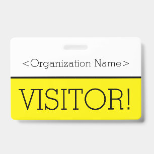 Modern "VISITOR!" Badge ID Badge