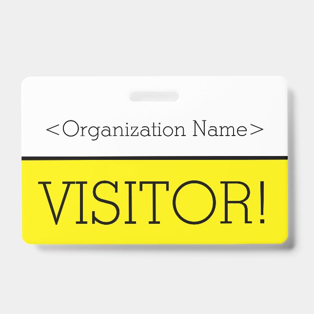Modern "VISITOR!" Badge ID Badge (Front)