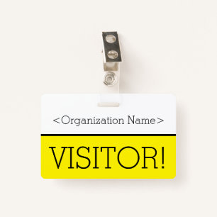 Modern "VISITOR!" Badge ID Badge