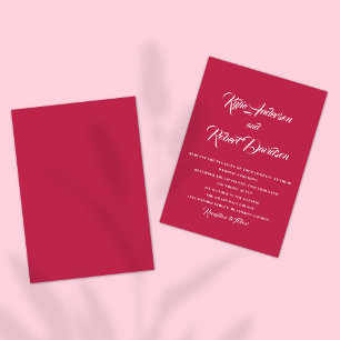 Modern Viva Magenta Sunset and Citrus Inspired  Invitation