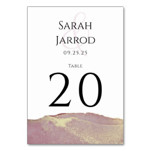 Modern Viva Magenta Wedding Table Number