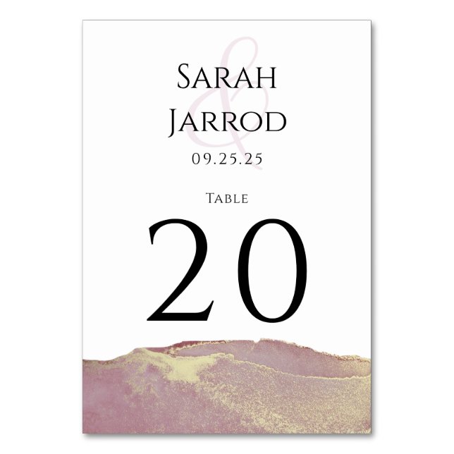 Modern Viva Magenta Wedding  Table Number (Front)