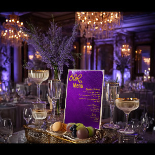 Modern Vivid Violet Purple Bar Menu Acrylic Sign