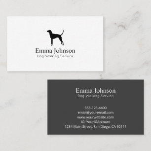 Modern Vizsla logo Dog Walking Business Card