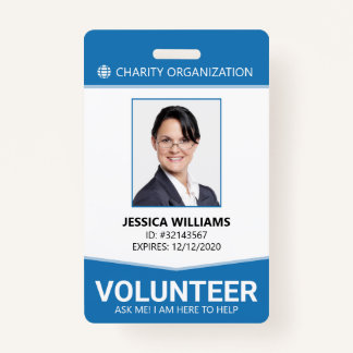 Modern Volunteer ID ID Badge
