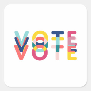 Modern Vote Sticker in Rainbow