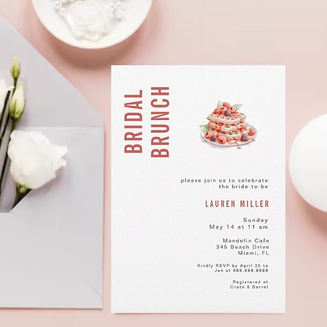 Modern Waffles Bridal Brunch Shower  Invitation (Creator Uploaded)