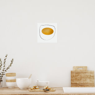 Modern wall art kitchen funny food egg poster