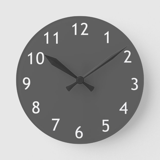 Modern wall clock in gray (Front)