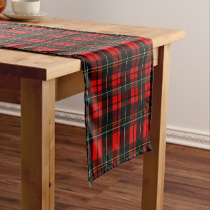 Modern Wallace Red Scottish Tartan Plaid Short Table Runner