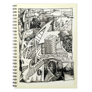 "Modern Warfare" ink drawing Spiral Photo Notebook