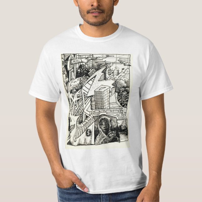 "Modern Warfare" ink drawing T-shirt (Front)
