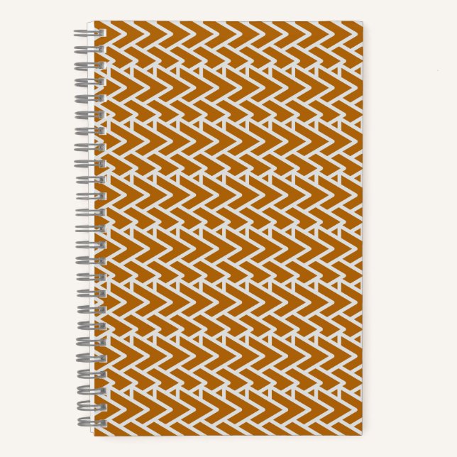 Modern Warm Gold Geometric Pattern Notebook (Front)