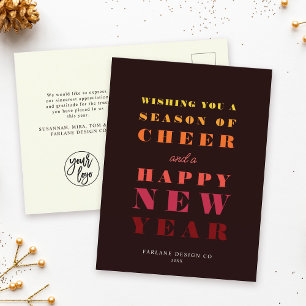 Modern Warm Rainbow Bold Season New Year Holiday Postcard