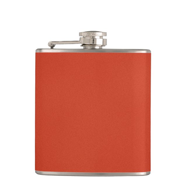 Modern Warm Red Grainy Texture Hip Flask (Front)