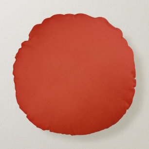 Modern Warm Red Grainy Texture Round Cushion