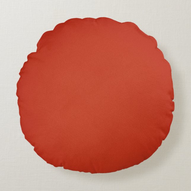 Modern Warm Red Grainy Texture Round Cushion (Front)