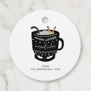 Modern Warmest Wishes Hot Cocoa Holiday Favour Tags