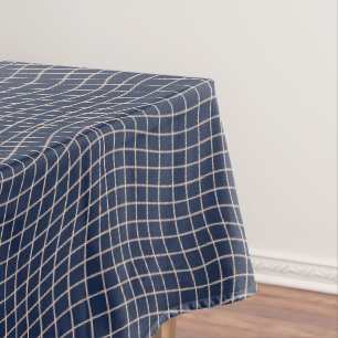 Modern Warped Grid Minimalist Fluid Geometric Tablecloth