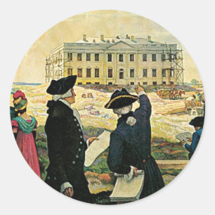 Modern Washington Classic Round Sticker