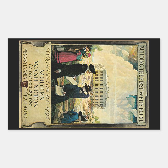 Modern Washington Rectangular Sticker (Front)