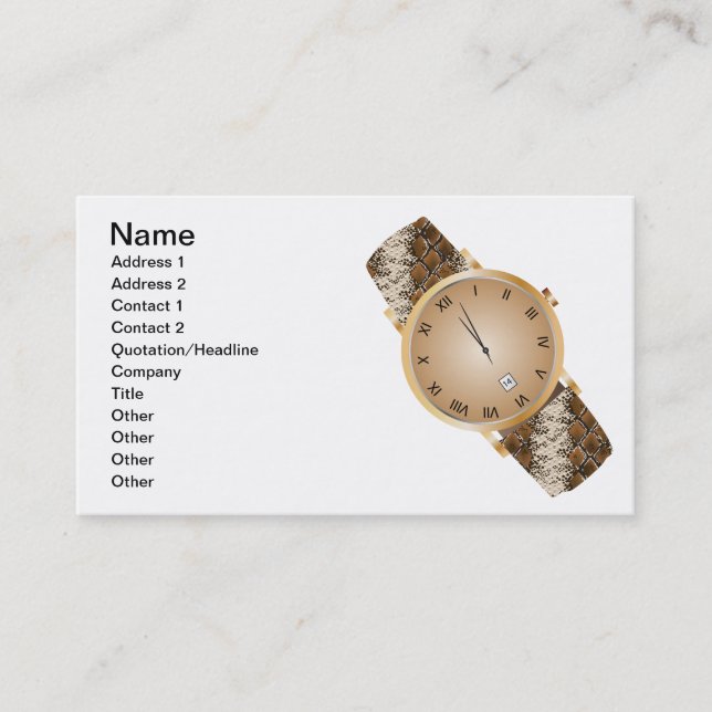 Modern watch business card (Front)