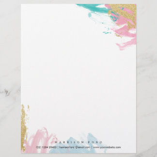 Modern water-colou design and elegant letterhead, custom letterhead